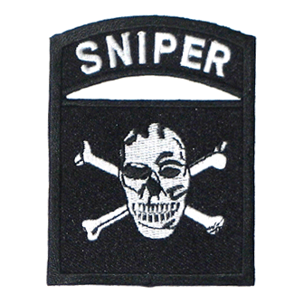 Sniper Skull/Black - Military Patches and Pins