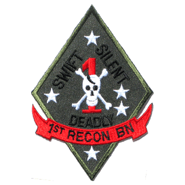 1st Recon Bn/Sub'd. & Red/4" - Military Patches and Pins