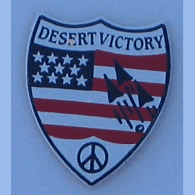 Desert Victory Pin w/Peace Symbol - Military Patches and Pins