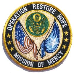 Op Restore Hope/Mission of Mercy - Military Patches and Pins