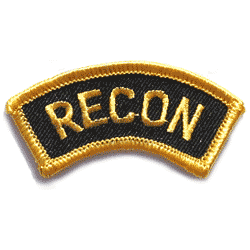 Recon Tab Gold & Black - Military Patches and Pins