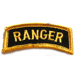 Ranger Tab Gold & Black - Military Patches and Pins