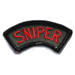 Sniper Tab Red & Sub'd. - Military Patches and Pins