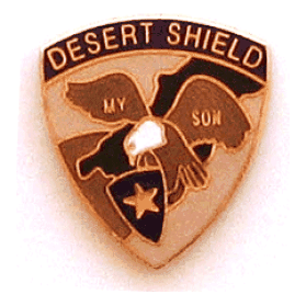 Desert Shield Pin w/1 clutch - Military Patches and Pins