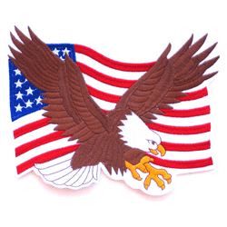 US Flag w/Eagle 9" - Military Patches and Pins