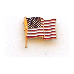 US Flag Furled/Enamel - Military Patches and Pins