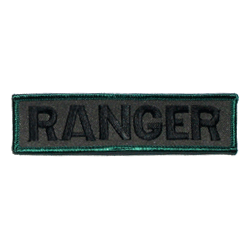 Ranger Strip (Black, Sub'd. & Dark Green Border) - Military Patches and Pins