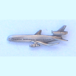 DC-10 Pewter Airplane w/1 clutch - Military Patches and Pins