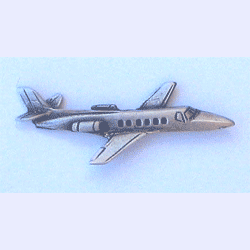 Cessna Citation  Pewter Airplane w/1 clutch - Military Patches and Pins