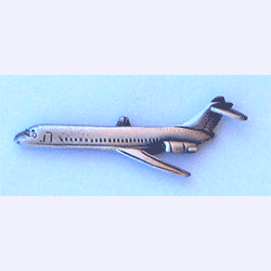 DC-9 Pewter Airplane w/Tie Tack Backing - Military Patches and Pins