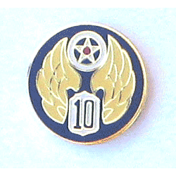 10th AAF Pin w/1 clutch - Military Patches and Pins