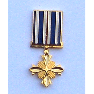 Dist. Flying Cross Mini Medal w/2 clutches - Military Patches and Pins