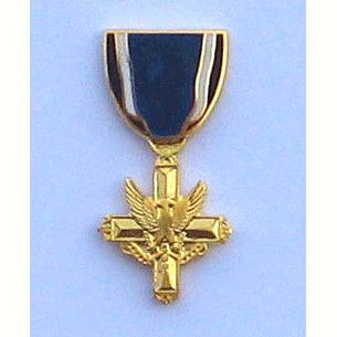 Dist. Service Cross Mini Medal w/2 clutches - Military Patches and Pins