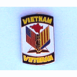 Vietnam Veteran Pin w/2 clutches - Military Patches and Pins