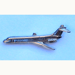 DC-9 Silver Plane w/1 clutch - Military Patches and Pins