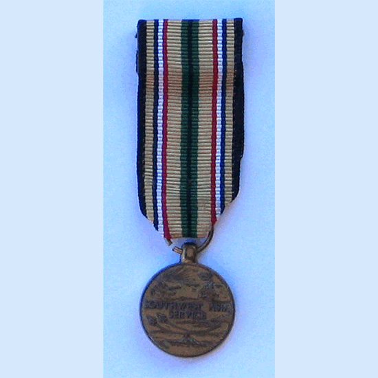 SW Asia Mini Medal w/1 clutch - Military Patches and Pins