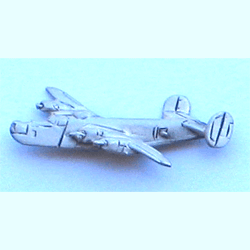 B-24J Liberator WWII Pewter Plane w/1 clutch - Military Patches and Pins